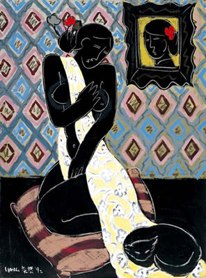 Woman with cat