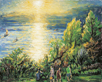 `A Stroll by the Lake
