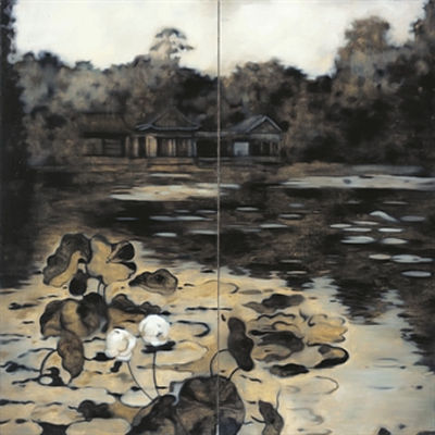 Lotus Reflections: Distant Pavilion