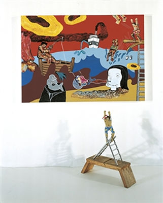 Love pipe and paradise beach (painting and sculpture)