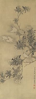 Peach Blossoms and Swallows