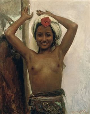 Young Balinese girl with hibiscus