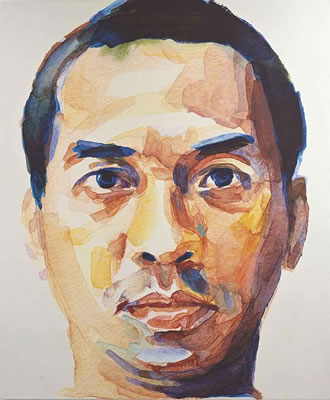 Portrait of Gede Mahendra Yasa: Self-Portrait (Watercolour)