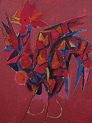 Cockerel by Popo Iskandar - Auction record, sale price, and art valuation. Compare with similar artists and explore comparable artworks.