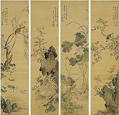 Flowers and Birds in Four Seasons (a set of four hanging scrolls)