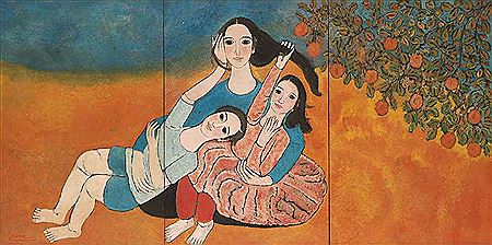 Mother and Children (Triptych) by Boi Tran - Auction record, sale price, and art valuation. Compare with similar artists and explore comparable artworks.