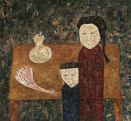 Boy And Girl With Table