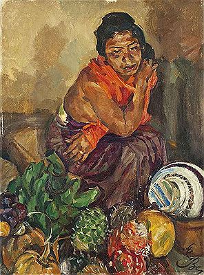 Balinese Girl with Fruits