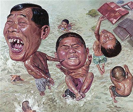 Sample artwork by Lampu Kansanoh (Born 1983), known for painting - View similar artists and auction records