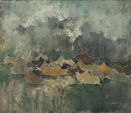 Tending to Buffaloes In The Rain
