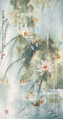 Ducks in Lotus Pond by Henry Yue-Kee Wo - Auction record, sale price, and art valuation. Compare with similar artists and explore comparable artworks.