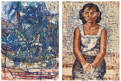 JUNGLE SCENE WITH SMALL BOAT (RECTO); PORTRAIT OF A THAI WOMAN (VERSO) by Damrong Wong-Uparaj - Auction record, sale price, and art valuation. Compare with similar artists and explore comparable artworks.