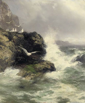The surging sea