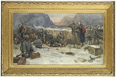 The Gordon Highlanders: Daybreak in the trenches by William Skeoch Cumming - Auction record, sale price, and art valuation. Compare with similar artists and explore comparable artworks.