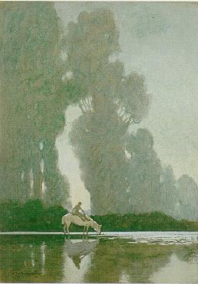 Sample artwork by John Jay Baumgartner (1865 - 1946), known for landscape often with figures - View similar artists and auction records
