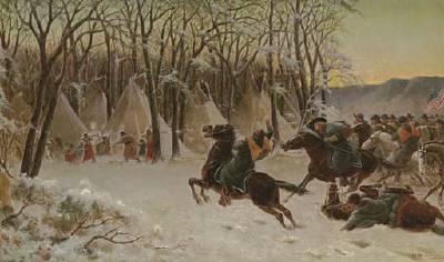 Custer Attacking an Indian Village