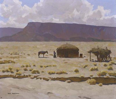 Navajo Hogan by Don Louis Perceval - Auction record, sale price, and art valuation. Compare with similar artists and explore comparable artworks.