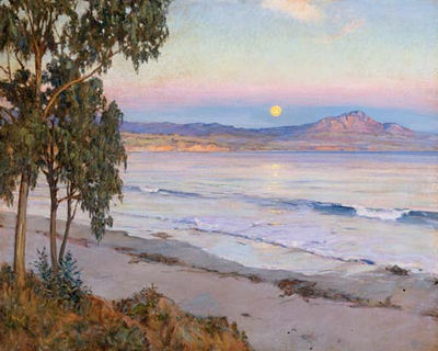 Moonrise, Miramar, California by Howard Russell Butler - Auction record, sale price, and art valuation. Compare with similar artists and explore comparable artworks.