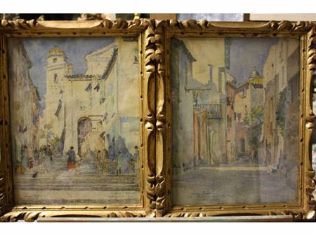"Une vieille rue à Villefranche sur Mer " 1927 " La rue de l'Eglise à Villefranche sur Mer " (2)