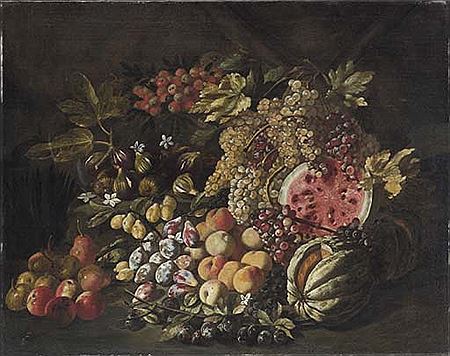 Anguria, zucca, uve, mele, fichi e altri frutti