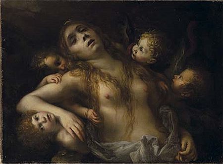 La Maddalena sostenuta dagli angeli