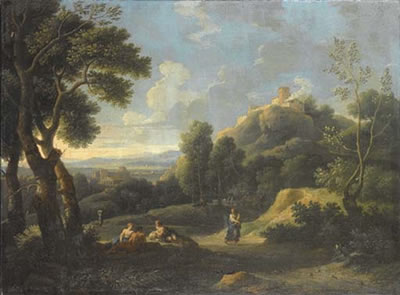 Paesaggio con figure; e Paesaggio turrito
