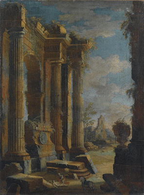 Capriccio di rovine con il Buon Samaritano