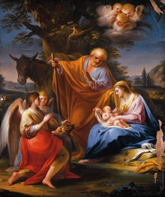 Riposo nella fuga in Egitto by Mariano Rossi - Auction record, sale price, and art valuation. Compare with similar artists and explore comparable artworks.