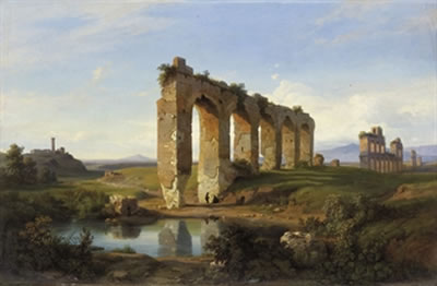 Sample artwork by Franz Knebel (1809 - 1877), known for vedutas in watercolor and oil paintings of views of rome and its surroundings - View similar artists and auction records