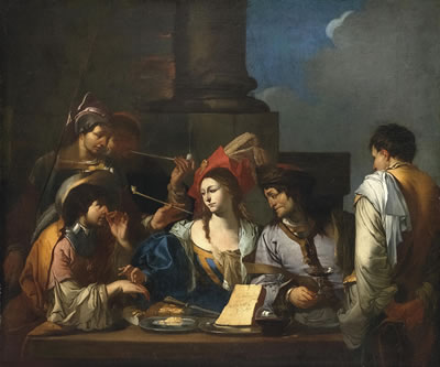 Scena di genere (L'Olfatto) by Giulio Carpioni - Auction record, sale price, and art valuation. Compare with similar artists and explore comparable artworks.