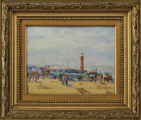 Porto de mar com farol