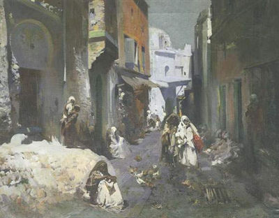 Sample artwork by José Navarro y Llorens (1867 - 1923), known for genre, marine, steet scenes, warfare, caravans, history painting, orientalism - View similar artists and auction records