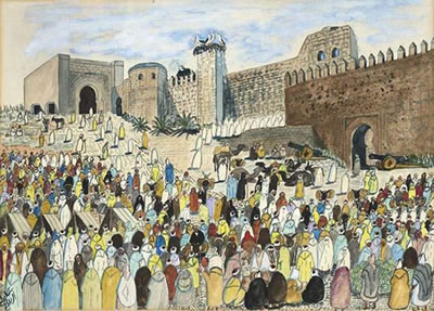 Marché devant les Oudayas