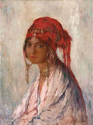 JEUNE FILLE AU FOULARD ROUGE