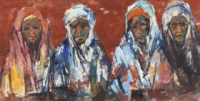ASSEMBLÉE DE FEMMES by Taieb Lahlou - Auction record, sale price, and art valuation. Compare with similar artists and explore comparable artworks.