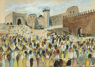 MARCHÉ AU PIED DES OUDAYAS by Mohammed Ben Ali R'Bati - Auction record, sale price, and art valuation. Compare with similar artists and explore comparable artworks.