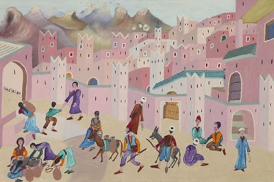 PLACE ANIMÉE by Mohamed Naciri - Auction record, sale price, and art valuation. Compare with similar artists and explore comparable artworks.