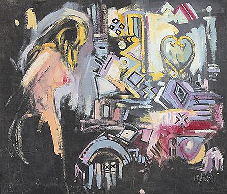 Composition by Mohamed Douah - Auction record, sale price, and art valuation. Compare with similar artists and explore comparable artworks.