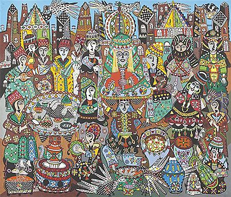 La joie de l'aid, 2000 by Fatima Hassan El Farouj - Auction record, sale price, and art valuation. Compare with similar artists and explore comparable artworks.