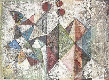 Composition, Tetouan, 1967 by Mohamed Sarghini - Auction record, sale price, and art valuation. Compare with similar artists and explore comparable artworks.