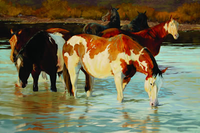 Sample artwork by Karen Bonnie (Born 1951), known for horses-pencil drawings, western paintings, photography, design - View similar artists and auction records