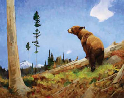 Bearfootin' by Jeff Manion - Auction record, sale price, and art valuation. Compare with similar artists and explore comparable artworks.