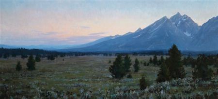 Sample artwork by Aaron Schuerr (Born 1973), known for plein air landscape painting, charcoal drawing - View similar artists and auction records