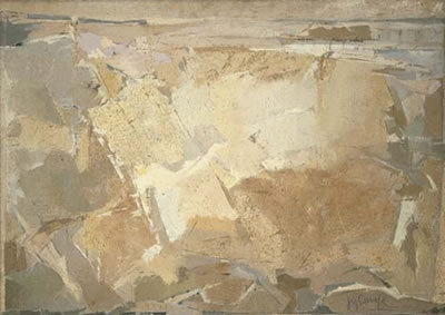 Sample artwork by Juan Manuel Diaz Caneja (1905 - 1988), known for cubist paintings of castilian landscapes - View similar artists and auction records