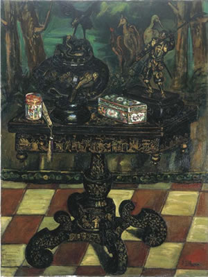 La mesa china by Jose Romano Gutierrez Solana - Auction record, sale price, and art valuation. Compare with similar artists and explore comparable artworks.
