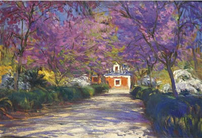 Jardín con Jacarandas