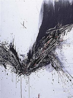 Sample artwork by Rafael Canogar (Born 1935), known for abstract monochromatic paintings, informalism - View similar artists and auction records