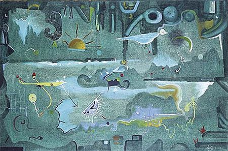 Sample artwork by Joan Ponc (1927 - 1984), known for abstract painting - View similar artists and auction records