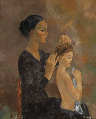 Peinando a la niña