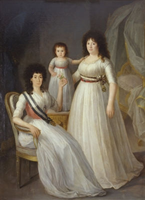 RETRATO FAMILIAR DE LA DUQUESA DE OSUNA, COMO DAMA DE LA ORDEN DE DAMAS NOBLES DE LA REINA MARÍA LUISA